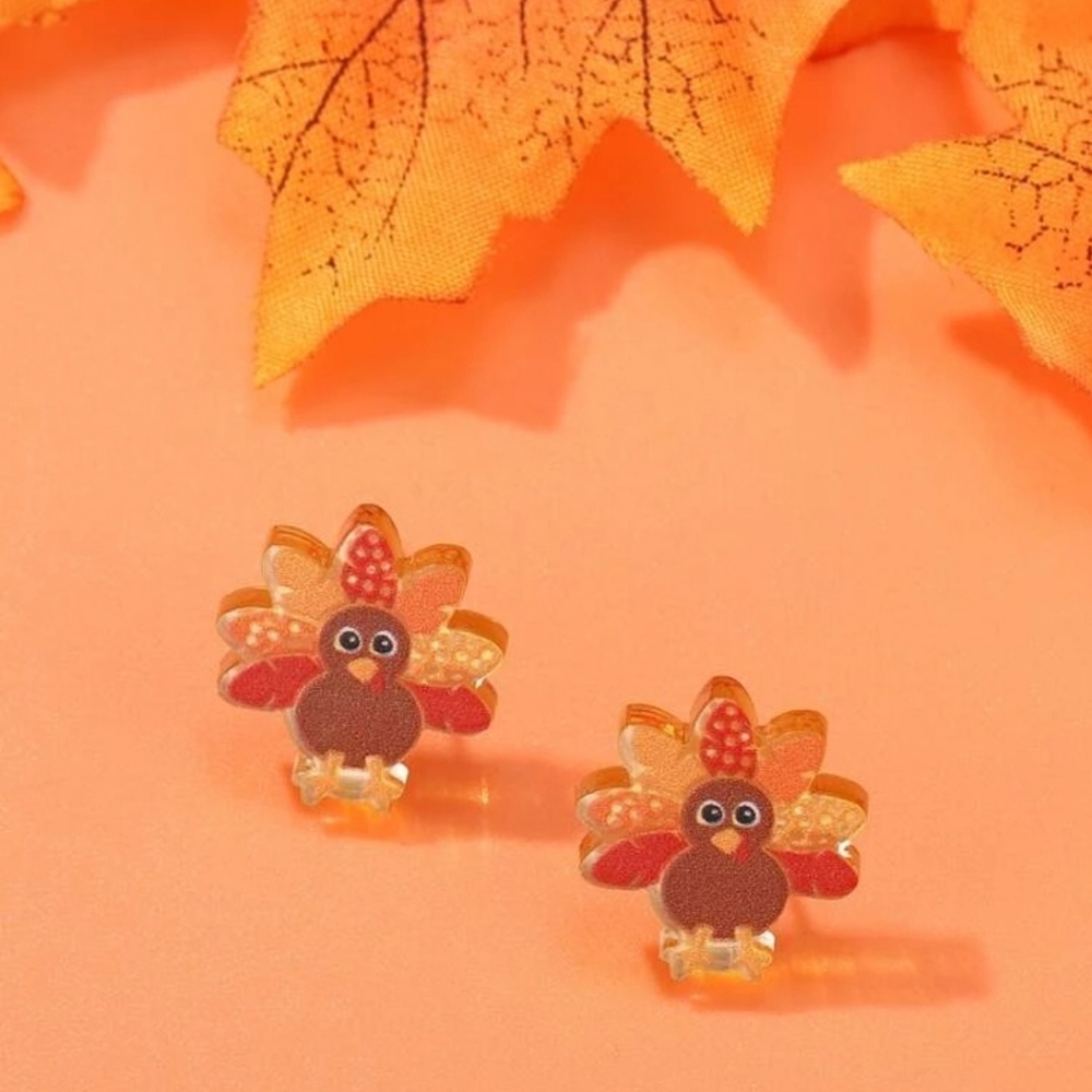 MODCLOTH TURKEY THANKSGIVING STUD EARRINGS